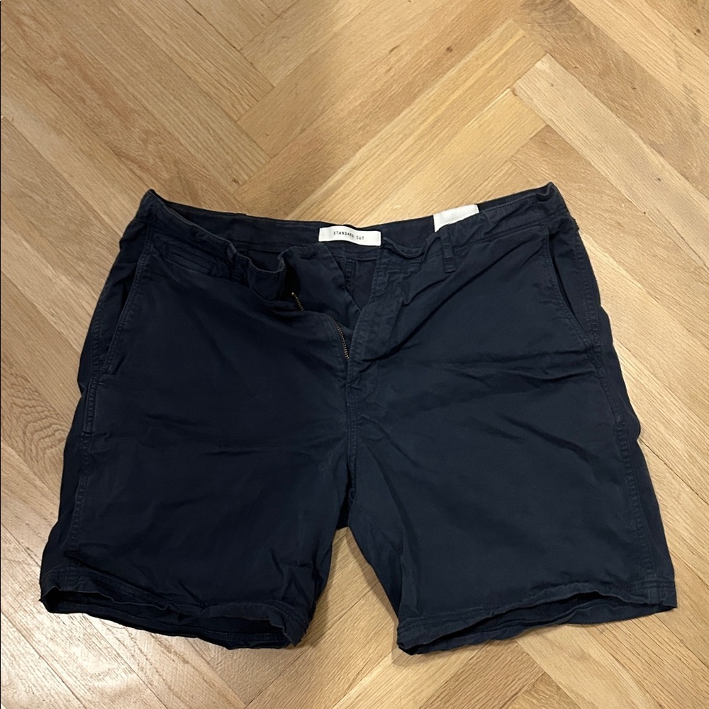 Billy Reid Dark Blue Flat Front Shorts